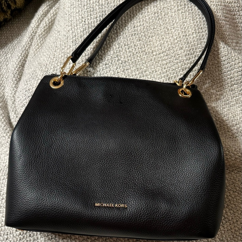 Michael Kors black Kensington large shoulder tote
